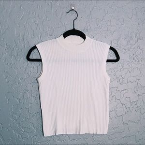 White Turtle Neck Crop Top